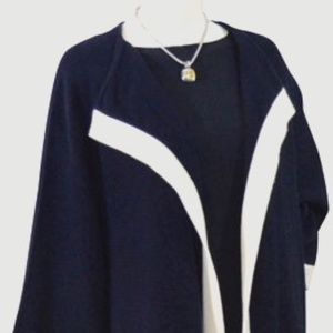 Navy Open Front  Cardigan